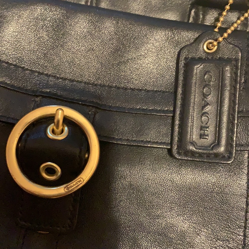 Black Leather Coach Purse - Picture 4 of 4